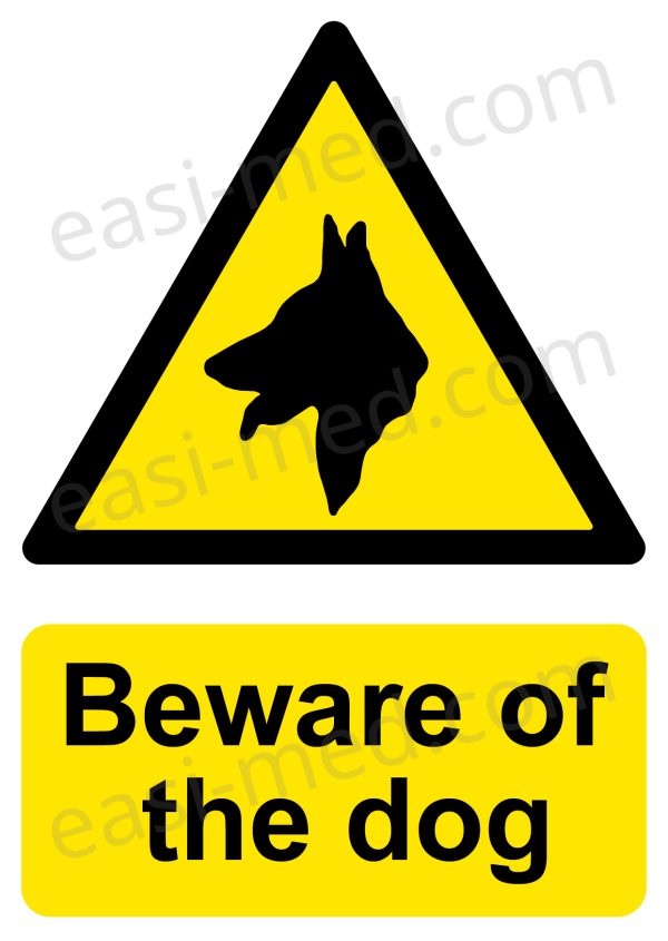 Beware of the Dog Sign - Caution Domestic/Security Animal Warning | A5, A4, A3 | Easi-Signs