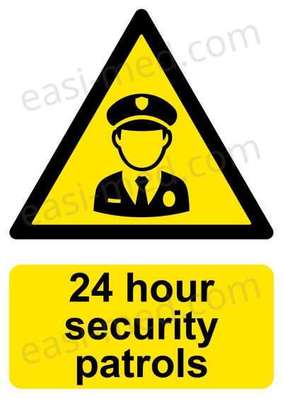 CA-GUARD-PORT-001-04-WM-1.jpg 24 Hour Security Patrols Sign - Continuous Site Vigilance Notice | A5, A4, A3 | Easi-Signs