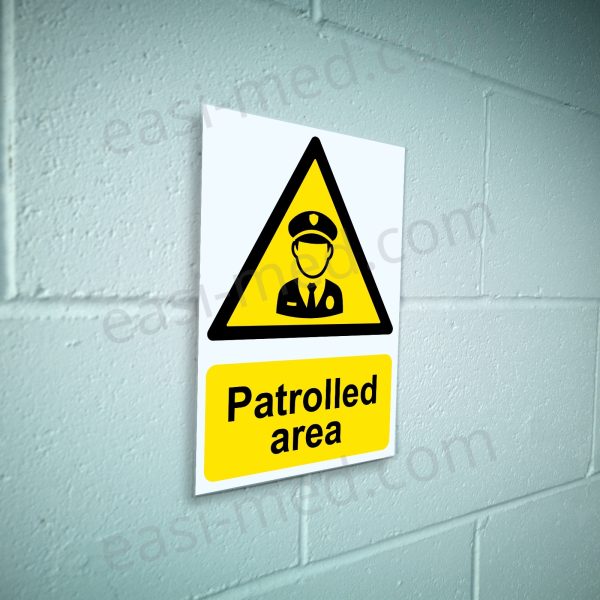 CA-GUARD-PORT-001-05-BLOCK-WALL-WM-1.jpg Patrolled Area Warning Sign - Site Monitoring Notice | A5, A4, A3 | Easi-Signs