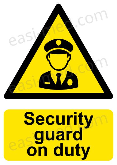 CA-GUARD-PORT-001-06-WM-1.jpg Security Guard on Duty Sign - Active Personnel Warning | A5, A4, A3 | Easi-Signs