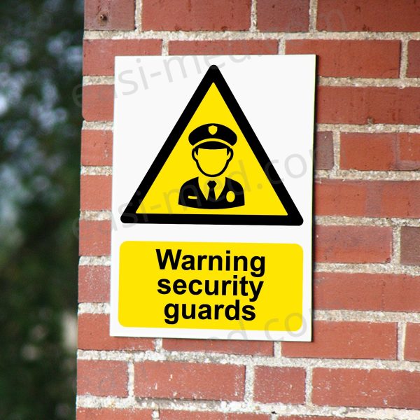 CA-GUARD-PORT-001-07-BRICK-WALL-WM-1.jpg Warning Security Guards Sign - Manned Site Protection Notice | A5, A4, A3 | Easi-Signs