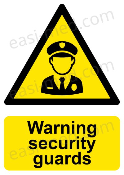 CA-GUARD-PORT-001-07-WM-1.jpg Warning Security Guards Sign - Manned Site Protection Notice | A5, A4, A3 | Easi-Signs