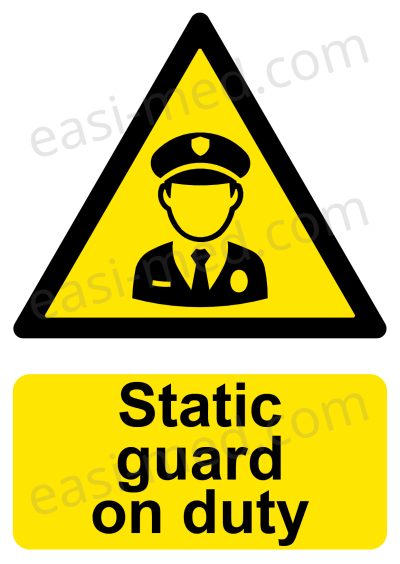 CA-GUARD-PORT-001-09-WM-1.jpg Static Guard on Duty Sign - Fixed Post Manned Security Notice | A5, A4, A3 | Easi-Signs