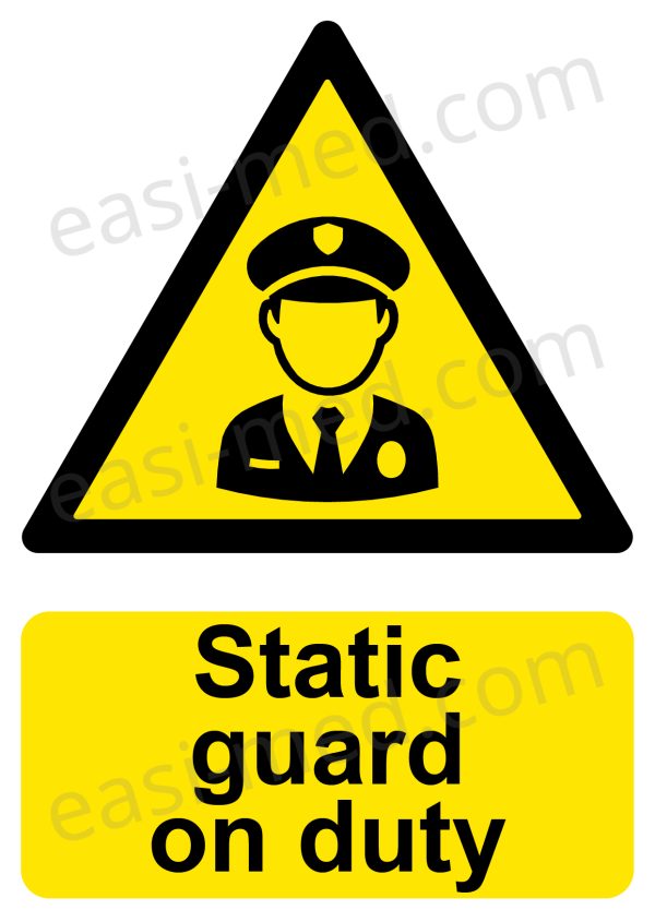CA-GUARD-PORT-001-09-WM-1.jpg Static Guard on Duty Sign - Fixed Post Manned Security Notice | A5, A4, A3 | Easi-Signs