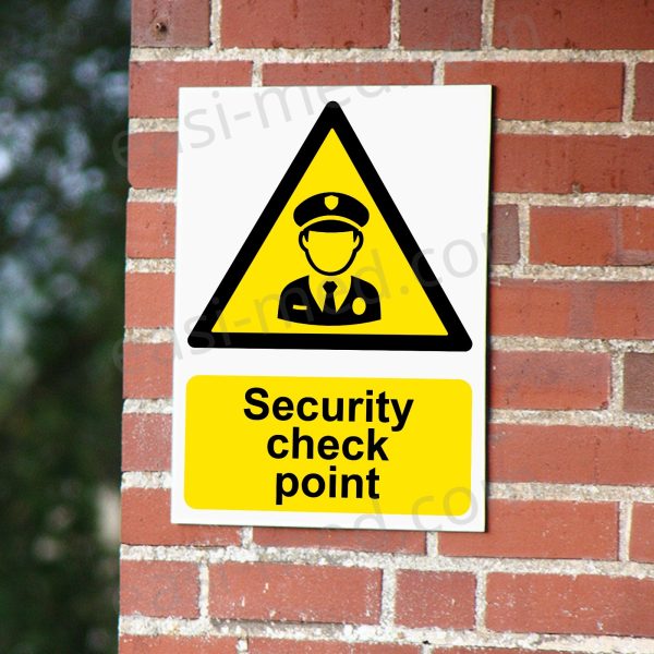 CA-GUARD-PORT-001-10-BRICK-WALL-WM-1.jpg Security Check Point Sign - Mandatory Access Control Notice | A5, A4, A3 | Easi-Signs
