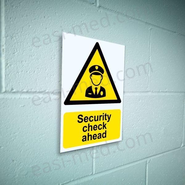 CA-GUARD-PORT-001-11-BLOCK-WALL-WM-1.jpg Security Check Ahead Sign - Forthcoming Access Control Warning | A5, A4, A3 | Easi-Signs