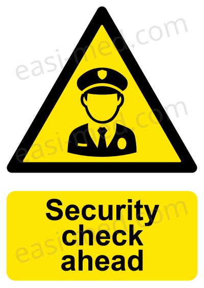 CA-GUARD-PORT-001-11-WM-1.jpg Security Check Ahead Sign - Forthcoming Access Control Warning | A5, A4, A3 | Easi-Signs