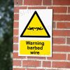 Warning barbed wire Sign - Perimeter Security & Deterrent | A5, A4, A3 | Easi-Signs
