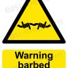 Warning barbed wire Sign - Perimeter Security & Deterrent | A5, A4, A3 | Easi-Signs