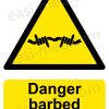 Danger Barbed Wire Sign - Perimeter Security & Anti-Climb Hazard | A5, A4, A3 | Easi-Signs
