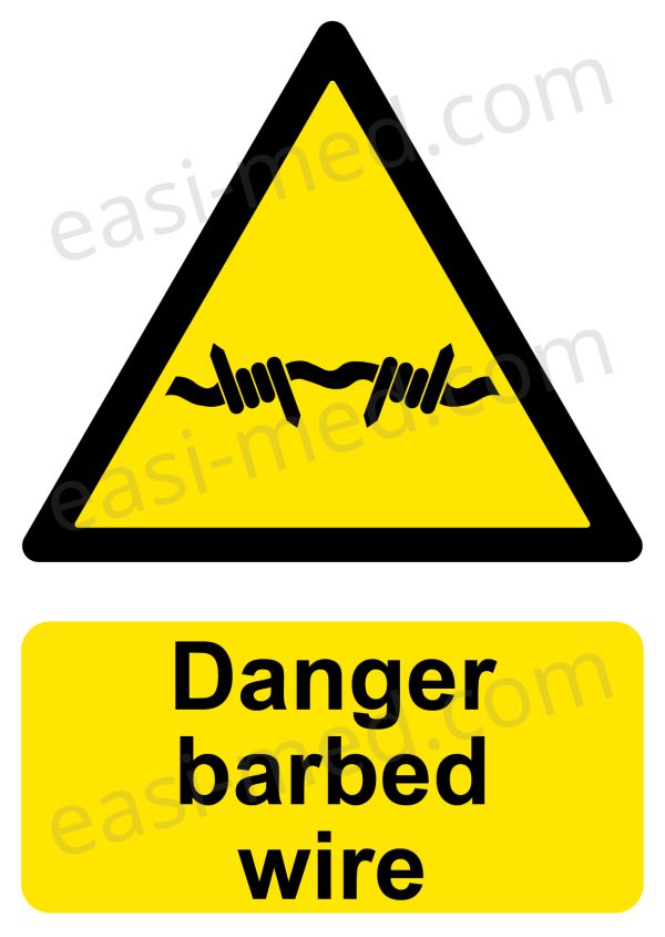 Danger Barbed Wire Sign - Perimeter Security & Anti-Climb Hazard | A5, A4, A3 | Easi-Signs