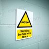 Warning barbed wire Sign - Perimeter Security & Anti-Climb Deterrent | A5, A4, A3 | Easi-Signs