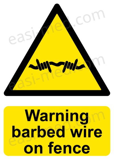 Danger barbed wire boundary Sign - Perimeter Security & Hazard Alert | A5, A4, A3 | Easi-Signs