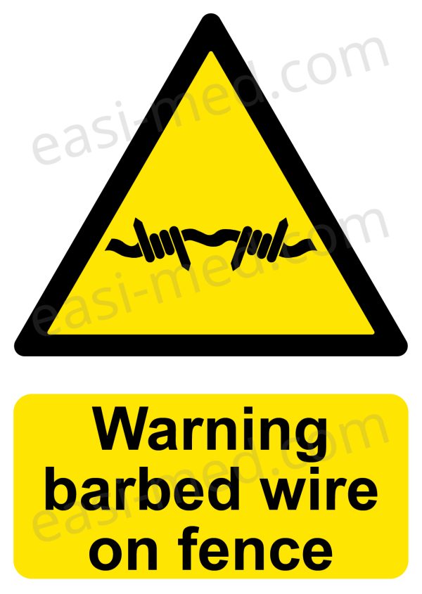Danger barbed wire boundary Sign - Perimeter Security & Hazard Alert | A5, A4, A3 | Easi-Signs