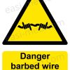 Danger barbed wire keep off Sign - High-Security Hazard Warning | A5, A4, A3 | Easi-Signs