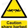 Caution sharp barbed wire Sign - Professional Perimeter Security Warning | A5, A4, A3 | Easi-Signs