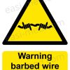 Warning barbed wire risk of injury Sign - Perimeter Safety & Hazard Alert | A5, A4, A3 | Easi-Signs